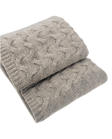 Koc dzianinowy z wełną 200x220 cm – AREZZO200 TAUPE