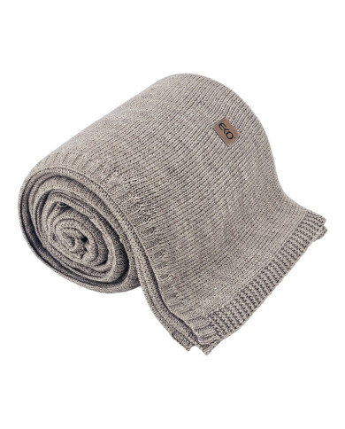 Koc dzianinowy z wełną 200x220 cm – AREZZO200 TAUPE