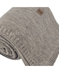 Koc dzianinowy z wełną 200x220 cm – AREZZO200 TAUPE