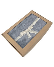 Knitted blanket with wool 200x220 cm - AREZZO200 POPIEL