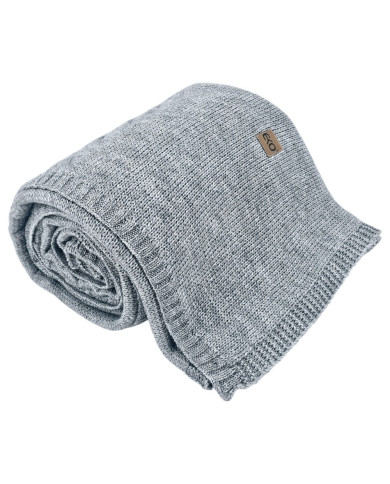 Knitted blanket with wool 200x220 cm - AREZZO200 POPIEL