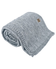 Knitted blanket with wool 200x220 cm - AREZZO200 POPIEL
