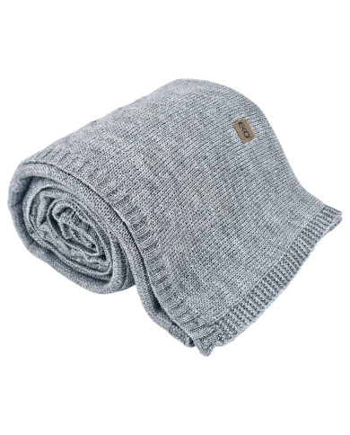 Knitted blanket with wool 200x220 cm - AREZZO200 POPIEL