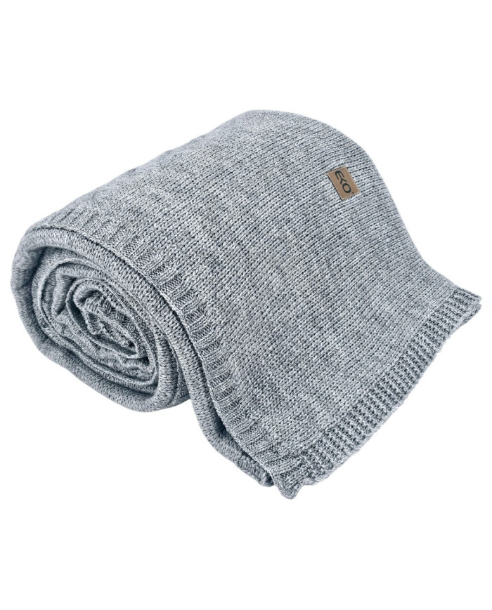 Knitted blanket with wool 200x220 cm - AREZZO200 POPIEL