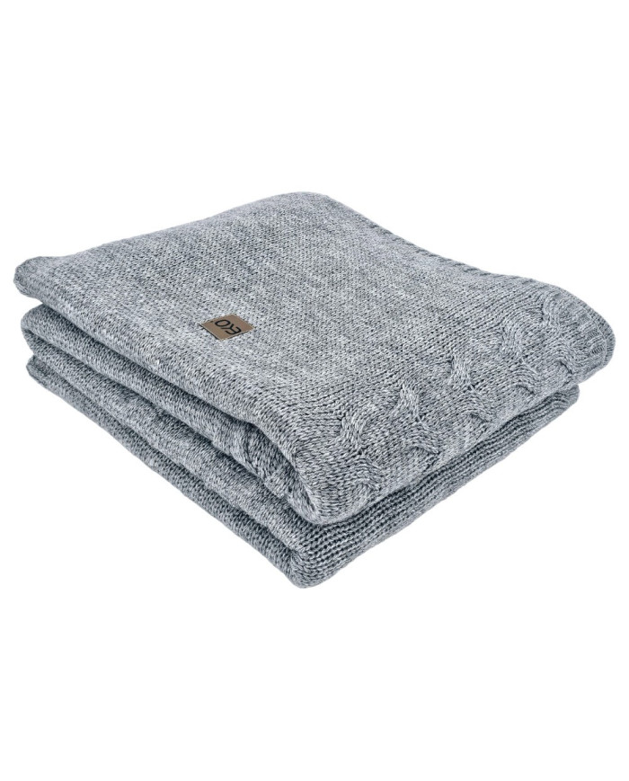 Knitted blanket with wool 200x220 cm - AREZZO200 POPIEL