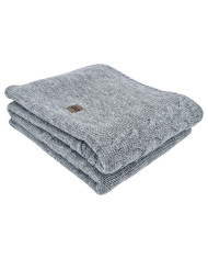 Knitted blanket with wool 200x220 cm - AREZZO200 POPIEL