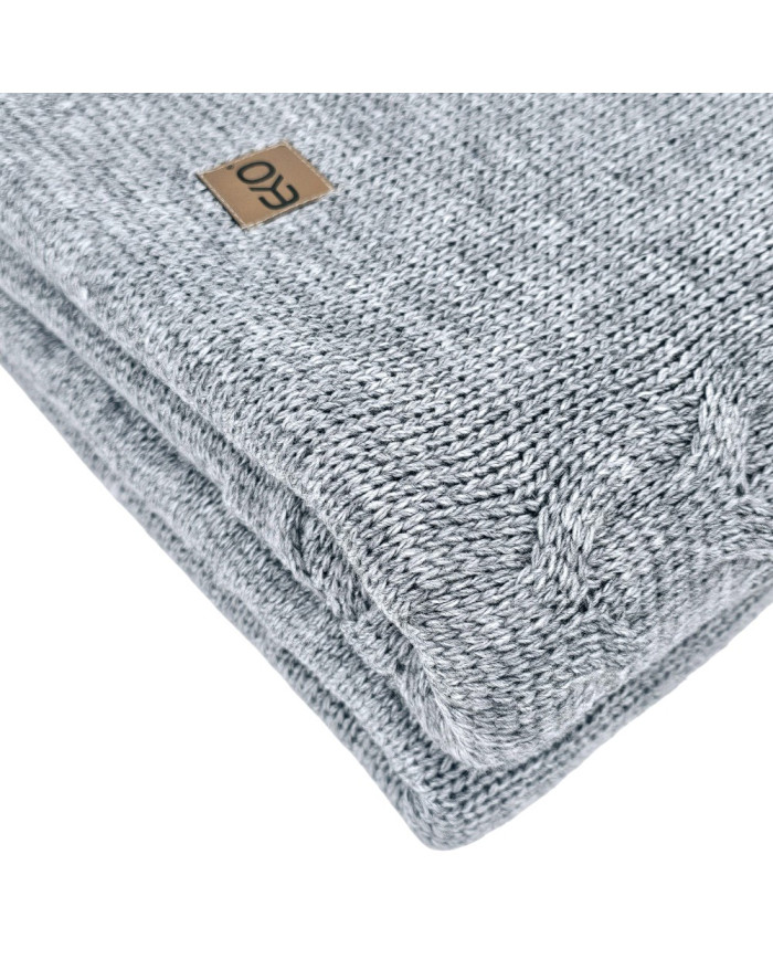 Knitted blanket with wool 200x220 cm - AREZZO200 POPIEL