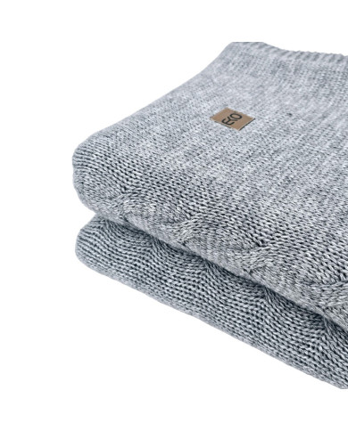 Knitted blanket with wool 200x220 cm - AREZZO200 POPIEL