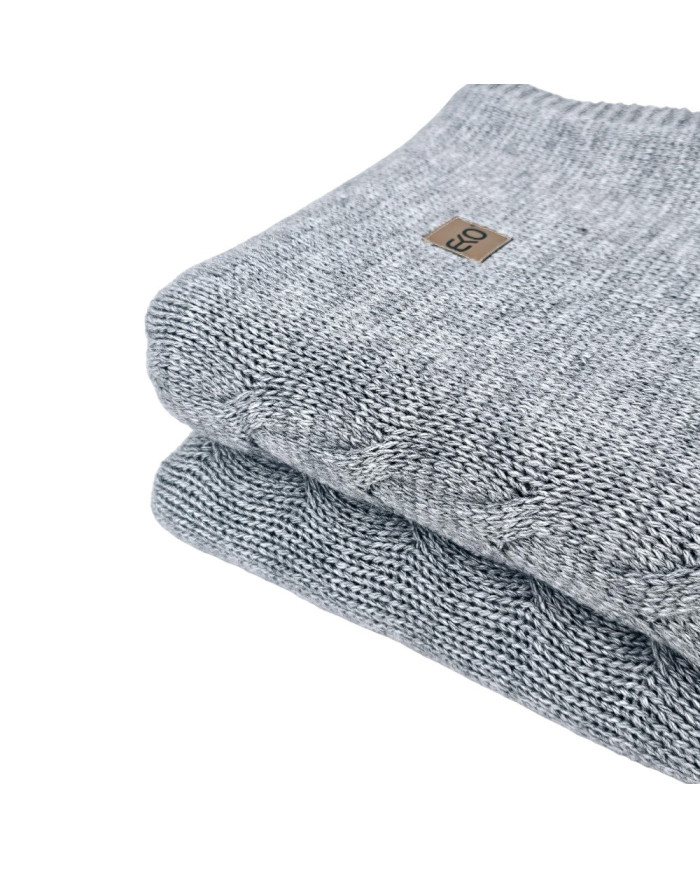 Knitted blanket with wool 200x220 cm - AREZZO200 POPIEL