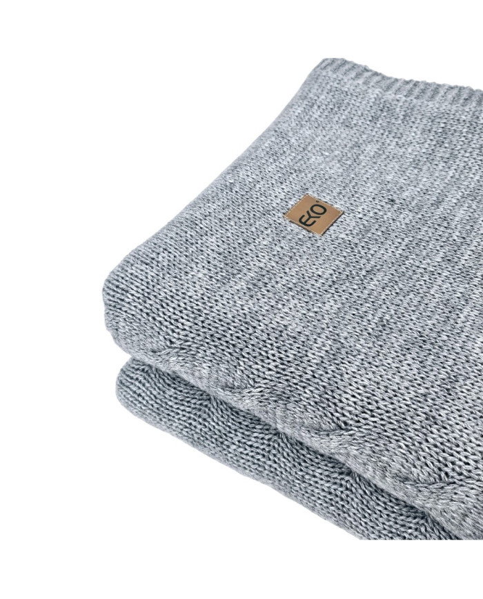 Knitted blanket with wool 200x220 cm - AREZZO200 POPIEL