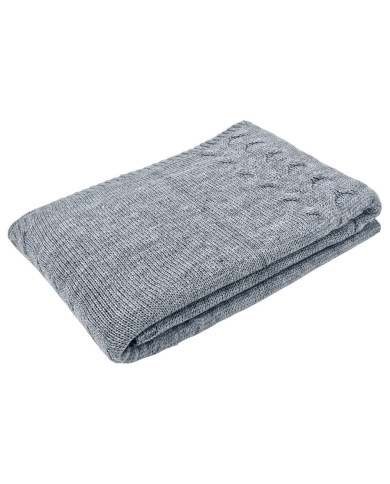 Knitted blanket with wool 200x220 cm - AREZZO200 POPIEL