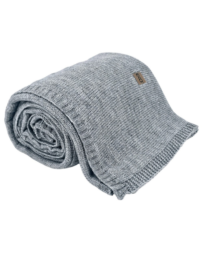 Knitted blanket with wool 200x220 cm - AREZZO200 POPIEL