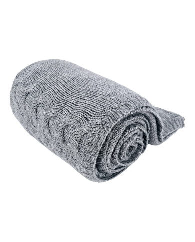 Knitted blanket with wool 200x220 cm - AREZZO200 POPIEL