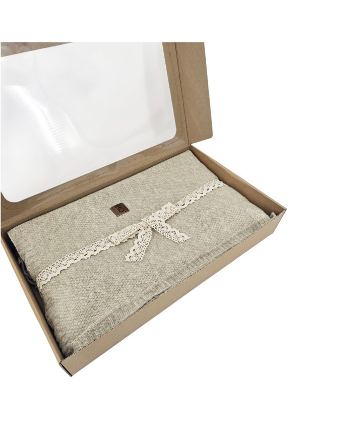 Knitted blanket 200x220 cm - MILANO200 LATTE