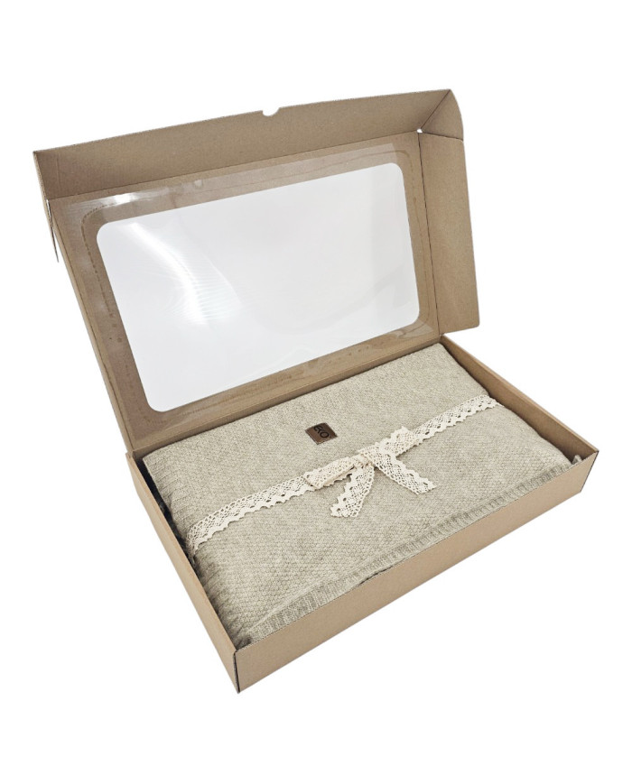 Koc dzianinowy 200x220 cm – MILANO200 LATTE