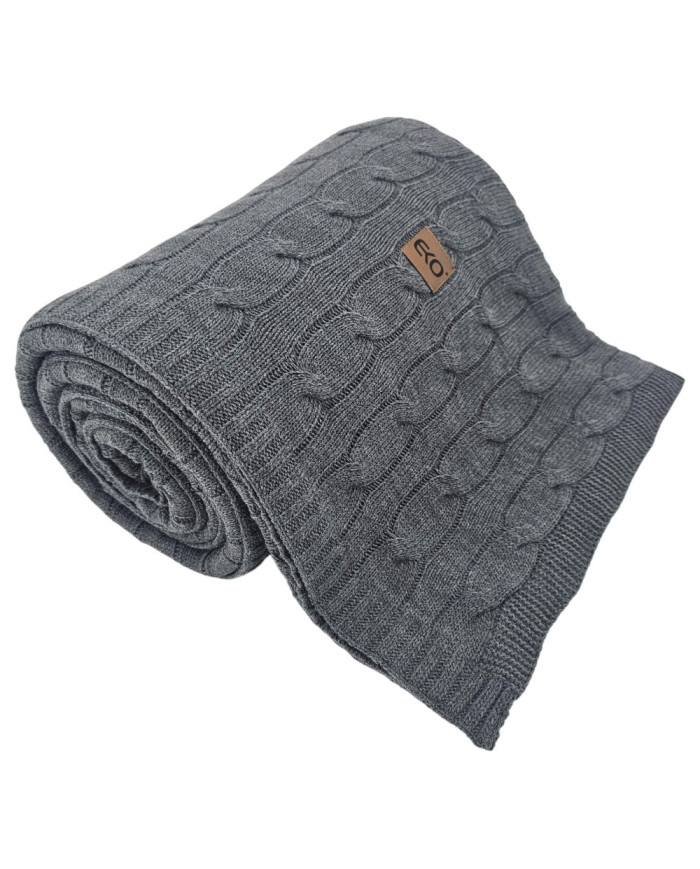 Koc dzianinowy kaszmir 200x220 cm – VERONA200 ANTHRACITE