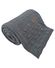 Koc dzianinowy kaszmir 200x220 cm – VERONA200 ANTHRACITE