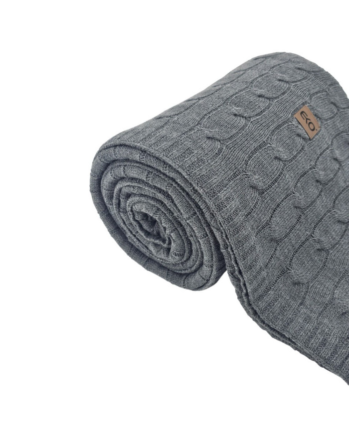 Koc dzianinowy kaszmir 200x220 cm – VERONA200 ANTHRACITE