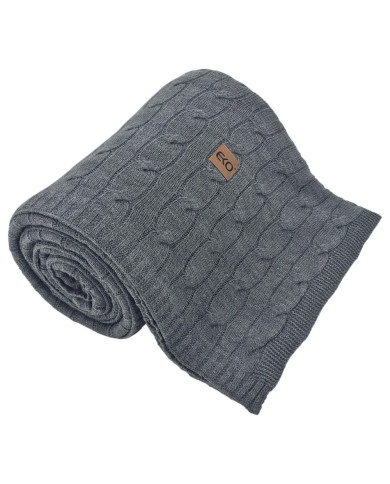 Koc dzianinowy kaszmir 200x220 cm – VERONA200 ANTHRACITE