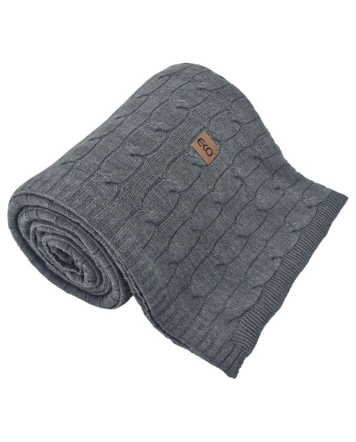 Koc dzianinowy kaszmir 200x220 cm – VERONA200 ANTHRACITE