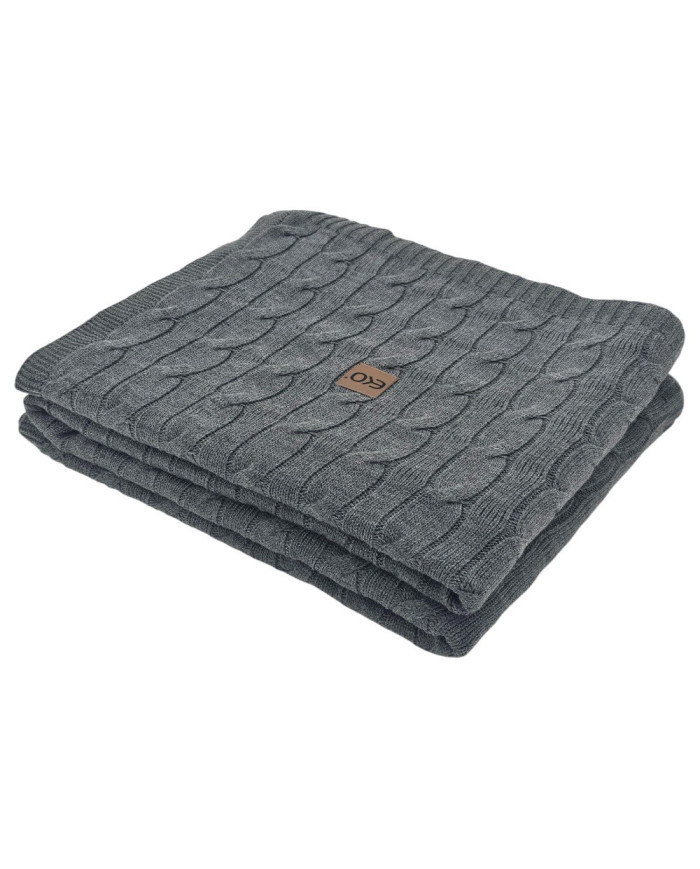 Cashmere knitted blanket 200x220 cm - VERONA200 ANTHRACITE