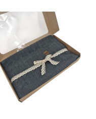 Cashmere knitted blanket 200x220 cm - VERONA200 ANTHRACITE