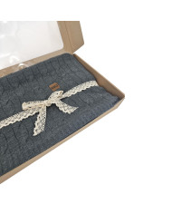 Cashmere knitted blanket 200x220 cm - VERONA200 ANTHRACITE