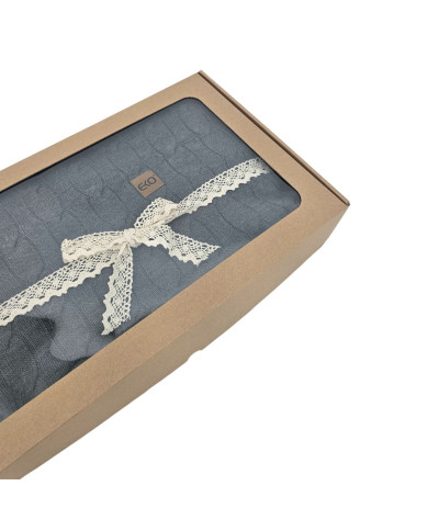 Koc dzianinowy kaszmir 200x220 cm – VERONA200 ANTHRACITE