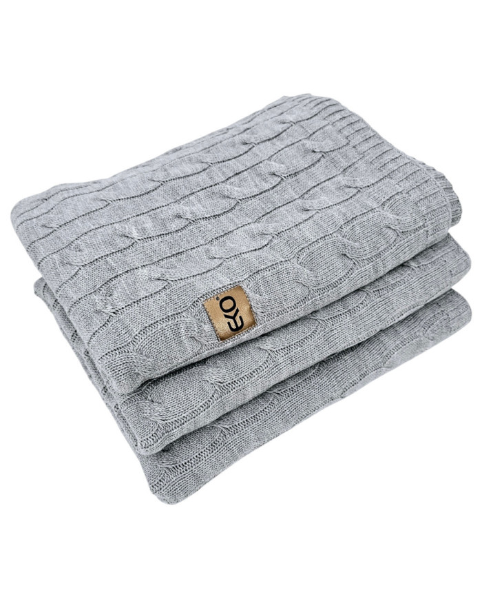 Cashmere knitted blanket 200x220 cm - VERONA200 POPIEL