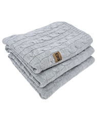 Cashmere knitted blanket 200x220 cm - VERONA200 POPIEL