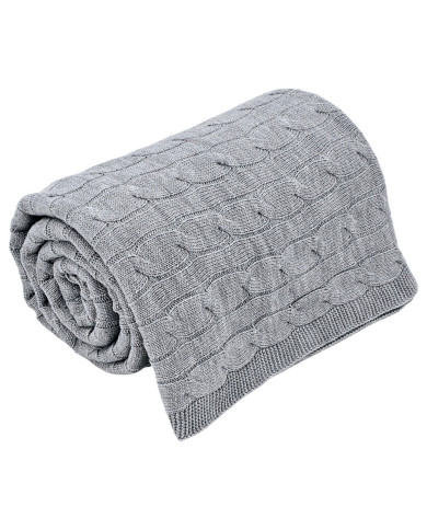 Cashmere knitted blanket 200x220 cm - VERONA200 POPIEL
