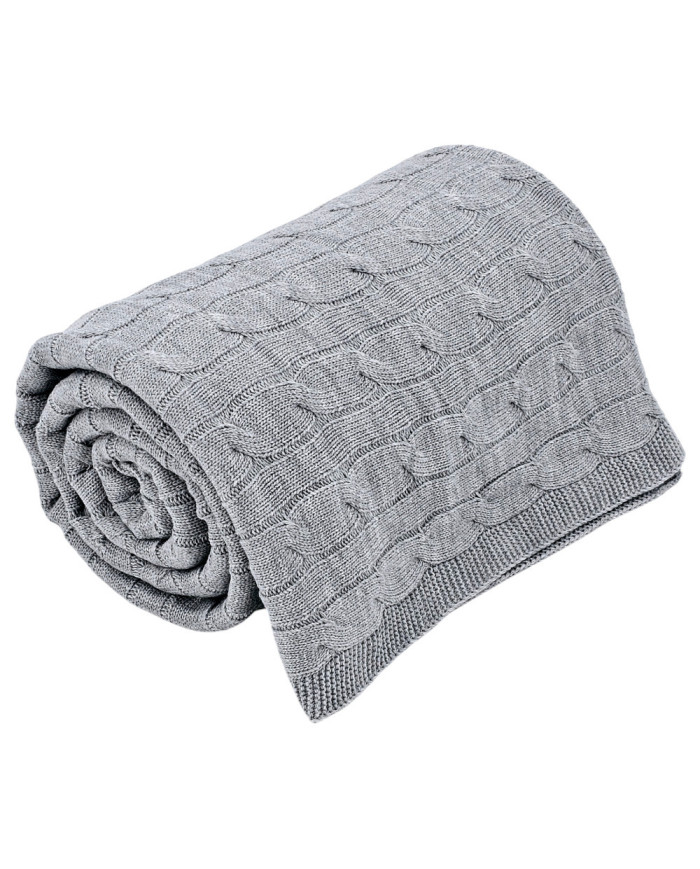 Cashmere knitted blanket 200x220 cm - VERONA200 POPIEL