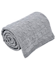 Cashmere knitted blanket 200x220 cm - VERONA200 POPIEL