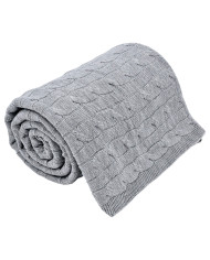Cashmere knitted blanket 200x220 cm - VERONA200 POPIEL