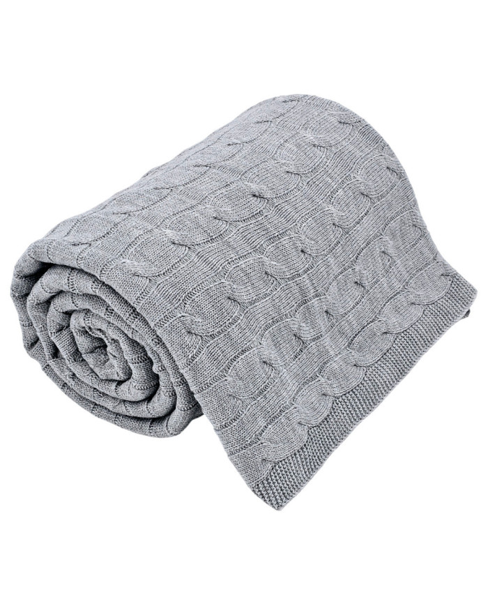 Cashmere knitted blanket 200x220 cm - VERONA200 POPIEL