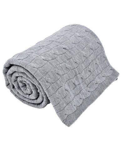 Cashmere knitted blanket 200x220 cm - VERONA200 POPIEL