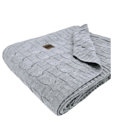 Cashmere knitted blanket 200x220 cm - VERONA200 POPIEL