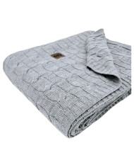 Cashmere knitted blanket 200x220 cm - VERONA200 POPIEL