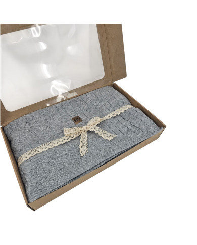 Cashmere knitted blanket 200x220 cm - VERONA200 POPIEL