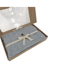 Cashmere knitted blanket 200x220 cm - VERONA200 POPIEL