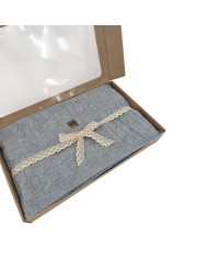 Cashmere knitted blanket 200x220 cm - VERONA200 POPIEL