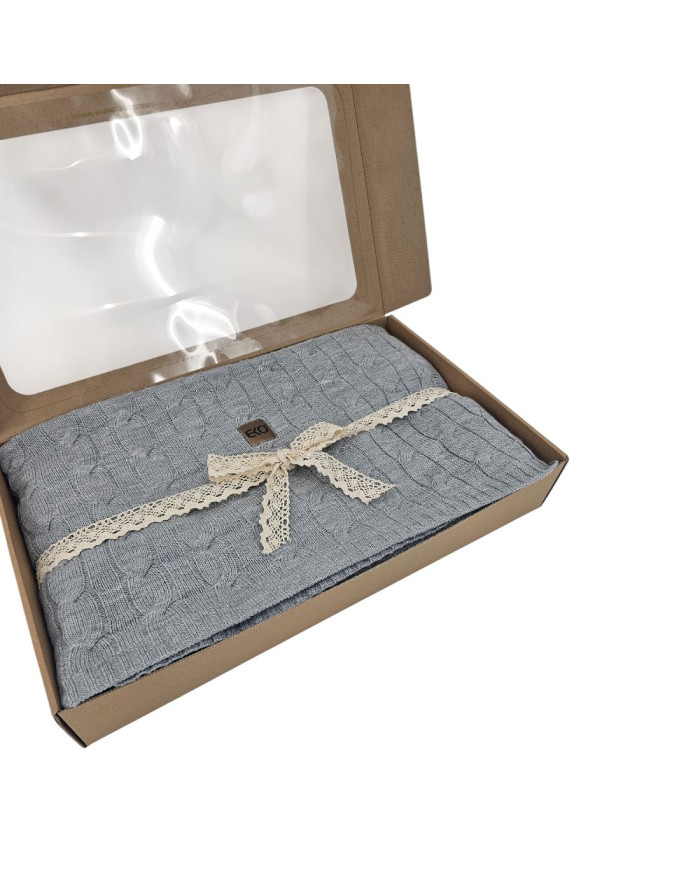 Cashmere knitted blanket 200x220 cm - VERONA200 POPIEL