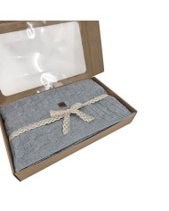 Cashmere knitted blanket 200x220 cm - VERONA200 POPIEL