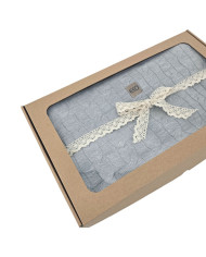 Cashmere knitted blanket 200x220 cm - VERONA200 POPIEL