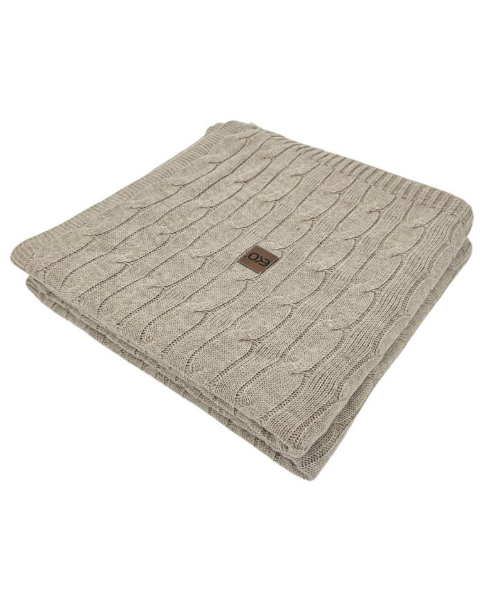 Cashmere knitted blanket 200x220 cm - VERONA200 LATTE