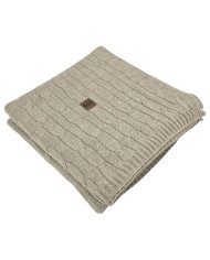 Cashmere knitted blanket 200x220 cm - VERONA200 LATTE