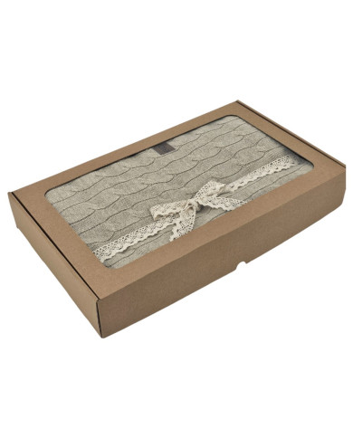 Cashmere knitted blanket 200x220 cm - VERONA200 LATTE