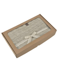 Cashmere knitted blanket 200x220 cm - VERONA200 LATTE