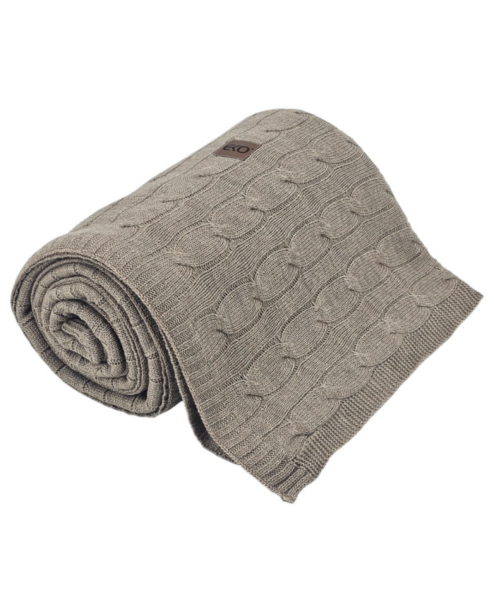 Koc dzianinowy kaszmir 200x220 cm – VERONA200 TAUPE