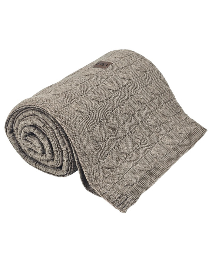 Koc dzianinowy kaszmir 200x220 cm – VERONA200 TAUPE